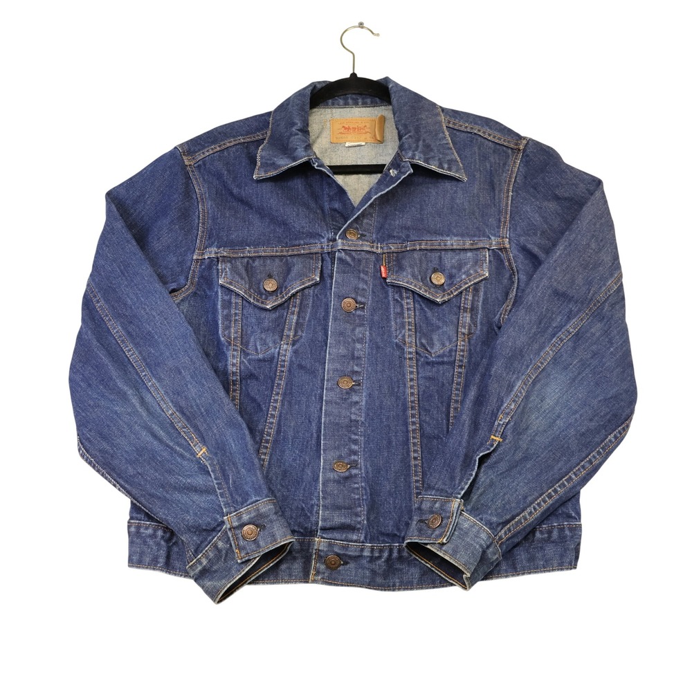 Levis Mens 44 Trucker Jacket Blue Denim 70505 0217 Made in USA Vintage Style